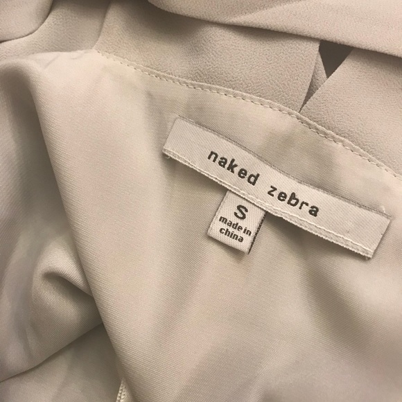 Naked Zebra Grey Sheath Dress Bow Small - Picture 5 of 5